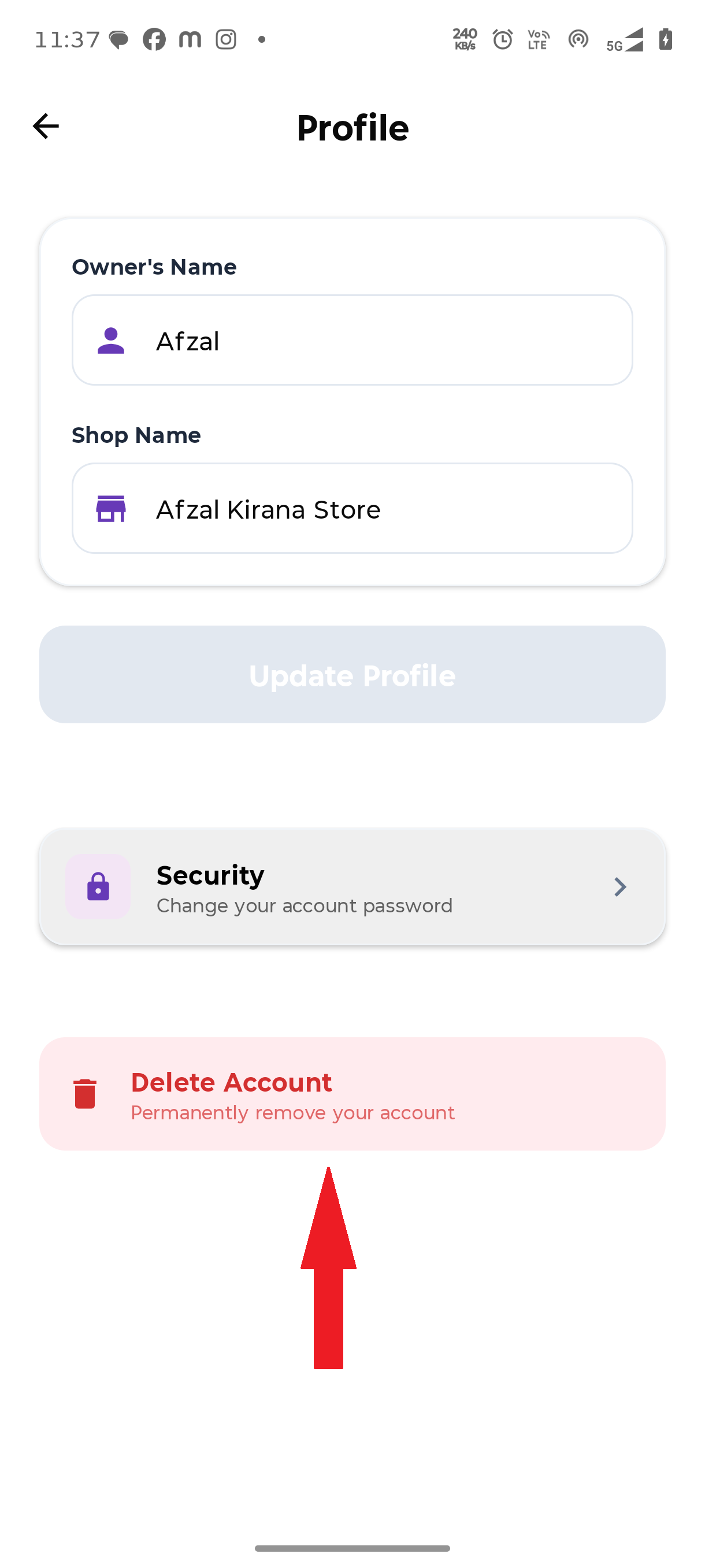 Step 3: Delete Account